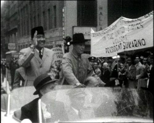 Soekarno feestelijk onthaald in New York